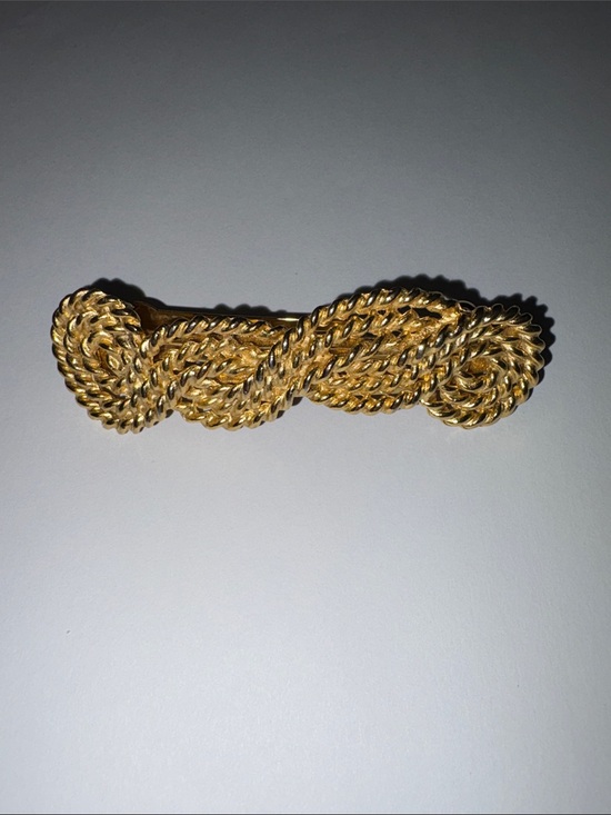 Made in France Accessories - Vintage French Gold Rope Knot Barrette Hair Clip - Classic Women's Accessory